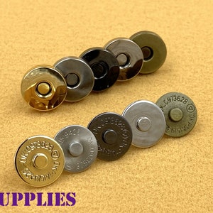 20 sets of 14mm round magnetic snap leather closures magnetic snaps clasps for purse bag clutch wallet Gold/Nickel/Gunmetal/ Anti bronze