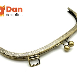 Groot formaat 10 inch, 25,5 cm, opnaaibaar portemonneetasje, zakje, frame Arch Anti-brons