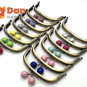 Set of  12 color  4 1/4 inch 11cm half round glue on Color beads coin bag purse pouch frame hardware supply  Anti bronze