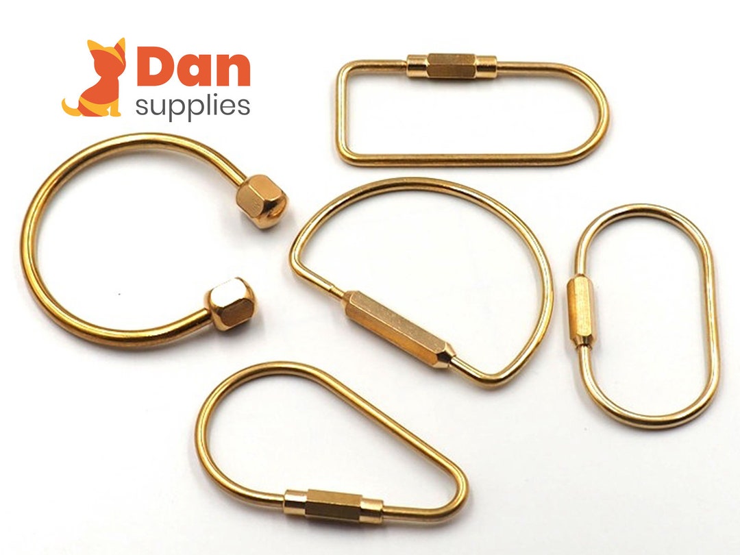 Large Solid Brass Key Rings Bracelet Style Raw Brass Wire EDC Tool