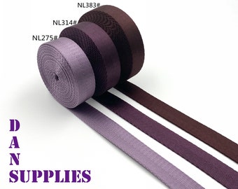 5 yards of 1 inch 25mm Purple heavy weight Nylon webbing ribbon for belt bag purse strap key fob sold by the yard