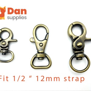 1/2 inch 12mm Anti bronze swivel Hooks Dog clip for key fob wristlet keychain purse strap handles Hookbag clasp replacement