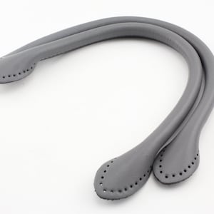 Pair of 14.5 inch sew in microfiber PU leather bag purse strap handles for purse bag making replacement Gray