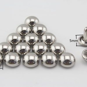 50 Sätze von 5mm Doppelkappe solide Messing Kuppel Nieten für Leder Puppe Geldbörse Tasche Schuhe Kleidung Anti Bronze Nickel
