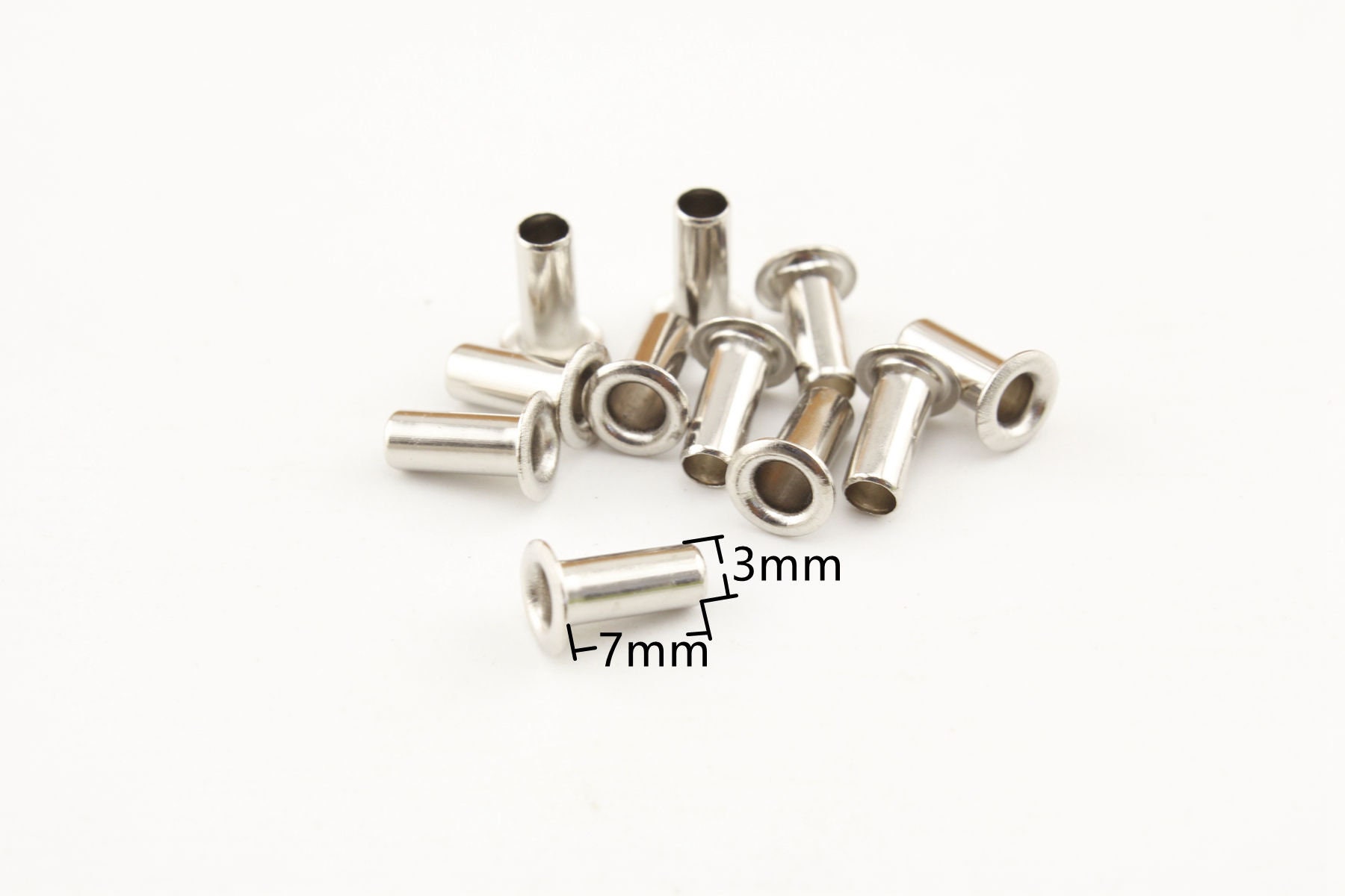 100 Nickel Hollow Tube Rivets, 3mm X 8/10mm Eyelet Rivet - Etsy Australia