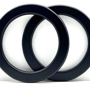 Pair of  5 1/2 inch 14cm , 6 1/2 inch 16.5cm circle round ring  Wooden bag purse handles for knitting  bag purse making  Black