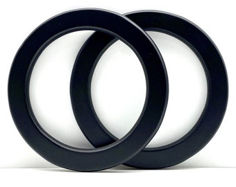 Pair of  5 1/2 inch 14cm , 6 1/2 inch 16.5cm circle round ring  Wooden bag purse handles for knitting  bag purse making  Black