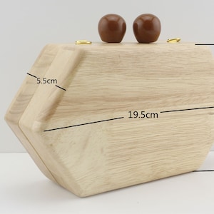 7 3/4 inch 19.5cm wood case box clutch bag purse frame