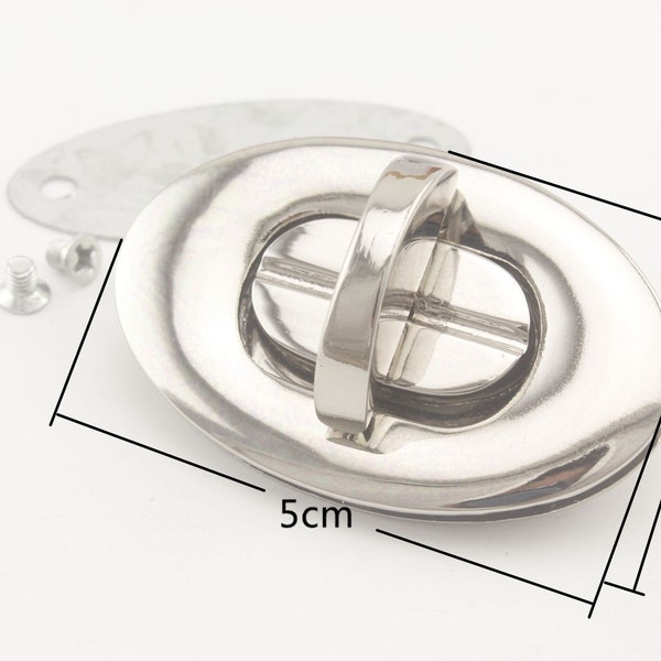 33mm x 55mm Ovale torsione torsione girare blocco per borsa borsa portafoglio frizione rendendo serrature hardware Nickel Anti bronzo