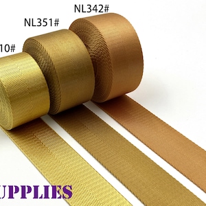 5 yards of 1 1/2 inch 38mm Yellow gold  heavy weight Nylon webbing ribbon for belt bag purse strap key fob sold by the yard