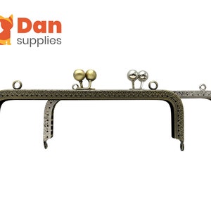 8 inch 20,5 cm rechthoek naaien op munt portemonnee zakje frame met lussen Anti brons Nikkel