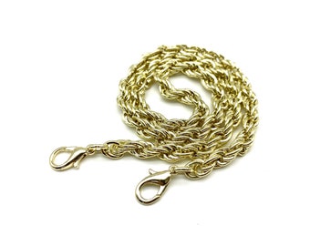 50cm 7mm  purse chain for bag wallet purse handbags clutch Chain strap with clip replacement hardware Light gold