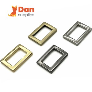 12pcs Zinc Alloy Rectangle Ring Buckles - 3/4 inch, Anti Bronze