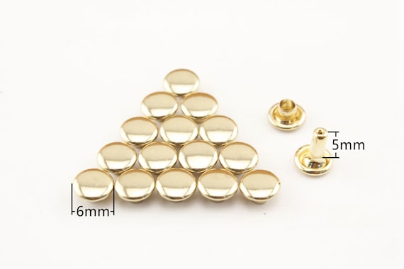 Rivetti Pelle Rivetti Bottoni, 10 Set Massiccio Vite Nail Cap Rivetti Per Artigianato Cuoio DIY - Foto 2