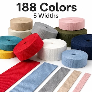 Light Weight Cotton Style Polyester Webbing by the Yard ,Color (1-60 )