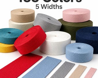 Sangle légère en polyester style coton par mètre, couleur (1-60)