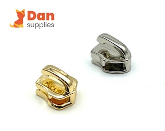 25 Stück Größe 5 # 5 mm Zink-Legierung Reißverschluss Schieber für Nylon Oder Metall Reißverschluss Ersatz Reparatur Nickel Gold