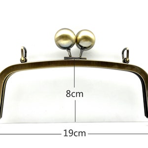 7 1/2 inch 19cm  Big bead  bag purse frame clasp hardware glue in Purse  making supplies with handle loops  Anti bronze