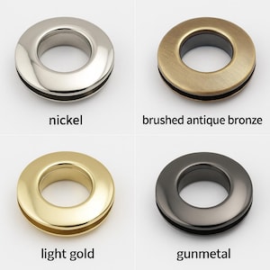 10 sets of 1/2 inch ( 14mm ) Alloy screw in Eyelet Grommet  for leather purse bag Nickel Gunmetal Anti bronze