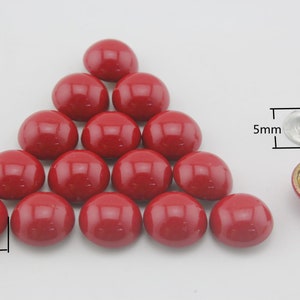 50 Sätze von 5mm Doppelkappe solide Messing Kuppel Nieten für Leder Puppe Geldbörse Tasche Schuhe Kleidung rot