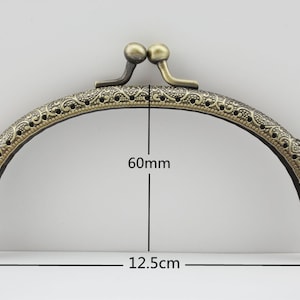 5 inch 12.5cm half round sew on coin bag purse pouch frame hardware supply  Anti bronze