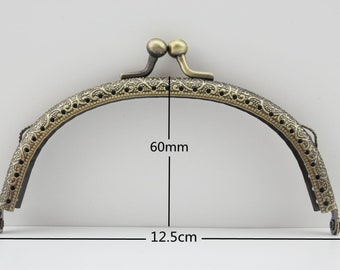 5 pouces 12.5cm demi-rond coudre sur le sac de monnaie sac sac à main cadre matériel fourniture anti bronze