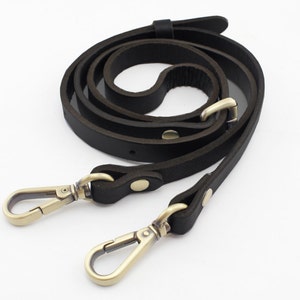 118CM 46.5 inch Adjustable genuine leather  shoulder crossbody bag purse strap with hooks replacement Silver hardware