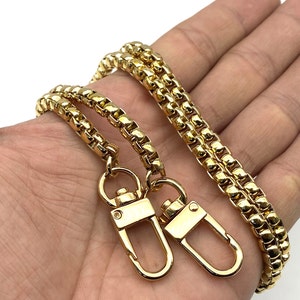 120cm 47 zoll Hochwertige Schulter Cross body Kette für Taschen portemonnaie Handtasche Kettenriemen Ersatz Gold,hellgold