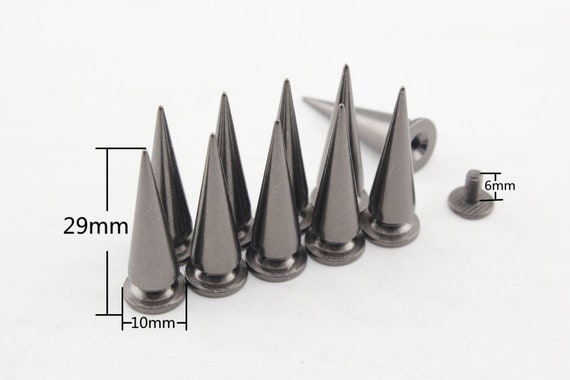 Silver 10mm X 13mm Spikes Cone Screw Back Studs Punk Rivet Studs