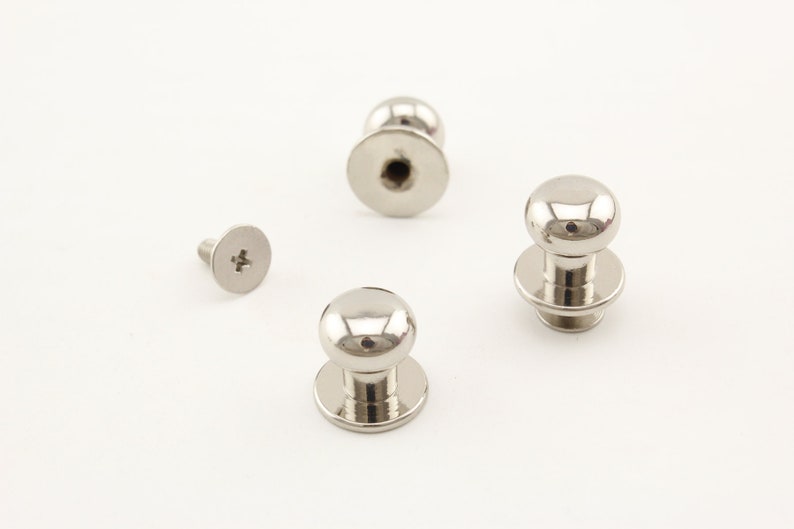 Studs And Spikes 30 Sets 8mm Height Silver Barrel Riveted Spikes Studs Screw Back Rivets With Screwdriver Handbag Feet Purse Feet For Handbags