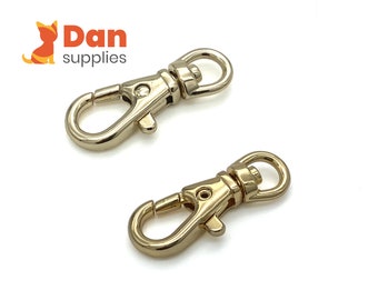 1/4 inch 6mm Gold , light gold Bag Hook  Swivel snap Hook, Carabiner ,Clasp for Bag Strap and lanyard