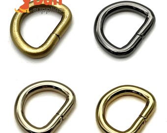 Anneaux en D en fer de 1/2 pouce : sangles de sac à main, anti-bronze, or, nickel, bronze