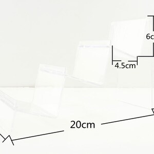 Zollfrei! 4 Stück von 7 cm Breite 3 Ebenen klar Display-Ständer für Handwerk zeigen Geldbörse Brieftasche Kupplung Halter Ausstellungsstand