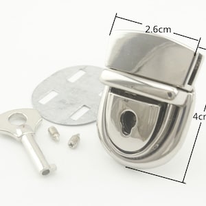 26mm x 40mm Press tongue latch lock clutch purse briefcase handbag Bag lock with key Anti bronze Nickel