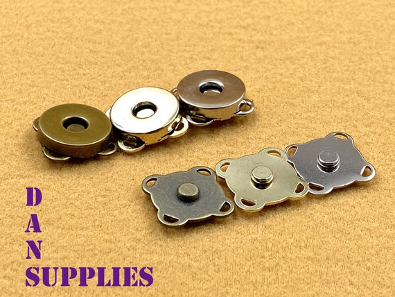 20 Set Magnetic Snaps, Purse Magnetic Bag Fastener Clasp Magnetic Button  Replacement Kit for Sewing, DIY Craft, Purses, Bags, Clothes, Leather  (Bronze 14MM)