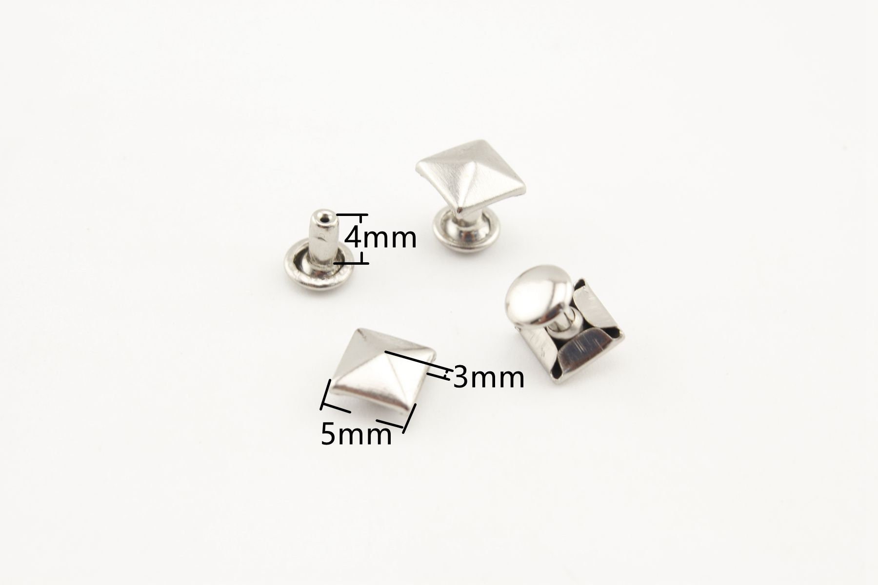 Pyramid Stud Rivet 75 Sets Solid Brass Pyramid Stud Rivets - 5mm Antique Brass, Nickel - Etsy