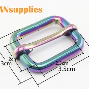 Tariff Free !10pcs Rainbow 1 inch 25mm iron bag purse strap adjuster slider connector buckle triglide slide making supplies