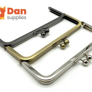 8 inch  x 3 inch 20.5cm Rectangle glue in Kiss lock clutch bag purse frame closure Anti bronze Nickel Gunmetal