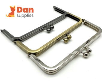 8 inch  x 3 inch 20.5cm Rectangle glue in Kiss lock clutch bag purse frame closure Anti bronze Nickel Gunmetal