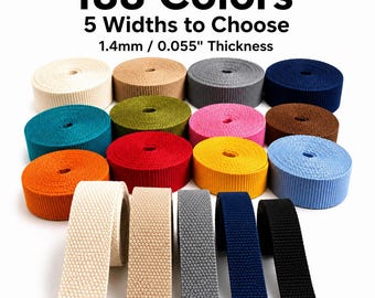 Light Weight Cotton Style Polyester Webbing by the Yard, Color (61-120 )