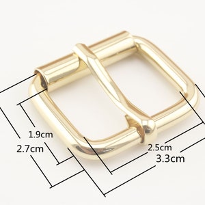 8pcs of 1 inch 25mm ( 4mm wire ) iron roller pin belt strap buckle for bag purse making hardware Nickel Gold