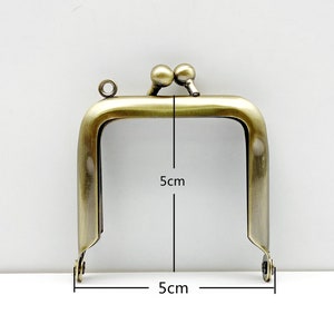 2 inch  5cm square  coin bag purse pouch frame glue in  hardware supply  Anti bronze