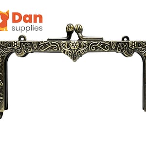 5 1/8 inch 13 cm Vintage fancy Zinc alloy Emboss  screw on coin bag purse pouch frame hardware supply Anti bronze