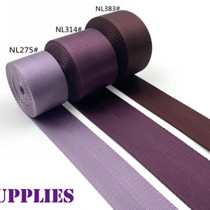 5 yards of 1 1/2 inch 38mm Purple heavy weight Nylon webbing ribbon for belt bag purse strap key fob sold by the yard