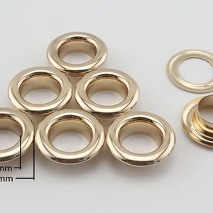 40 sets of 14mm inner size stainless brass washable eyelets grommets for leather purse shoe paper Anti bronze Nickel Gunmetal gold Gold 0AB17