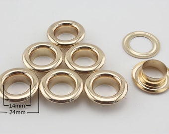 40 sets of 14mm (inner size ) stainless brass washable eyelets grommets  for leather purse shoe paper Anti bronze Nickel Gunmetal gold