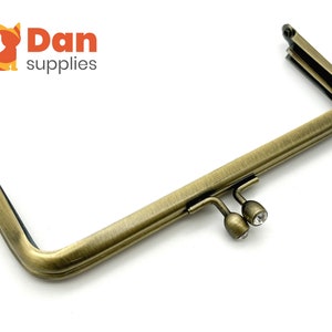 5  inch 12.5cm rectangle coin bag purse pouch frame glue in  hardware supply with chain loops  Anti bronze