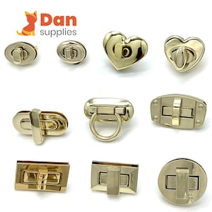 Tariff Free !Gold Twist lock Turn lock for purse bag wallet clutch making locks hardware repair replacement