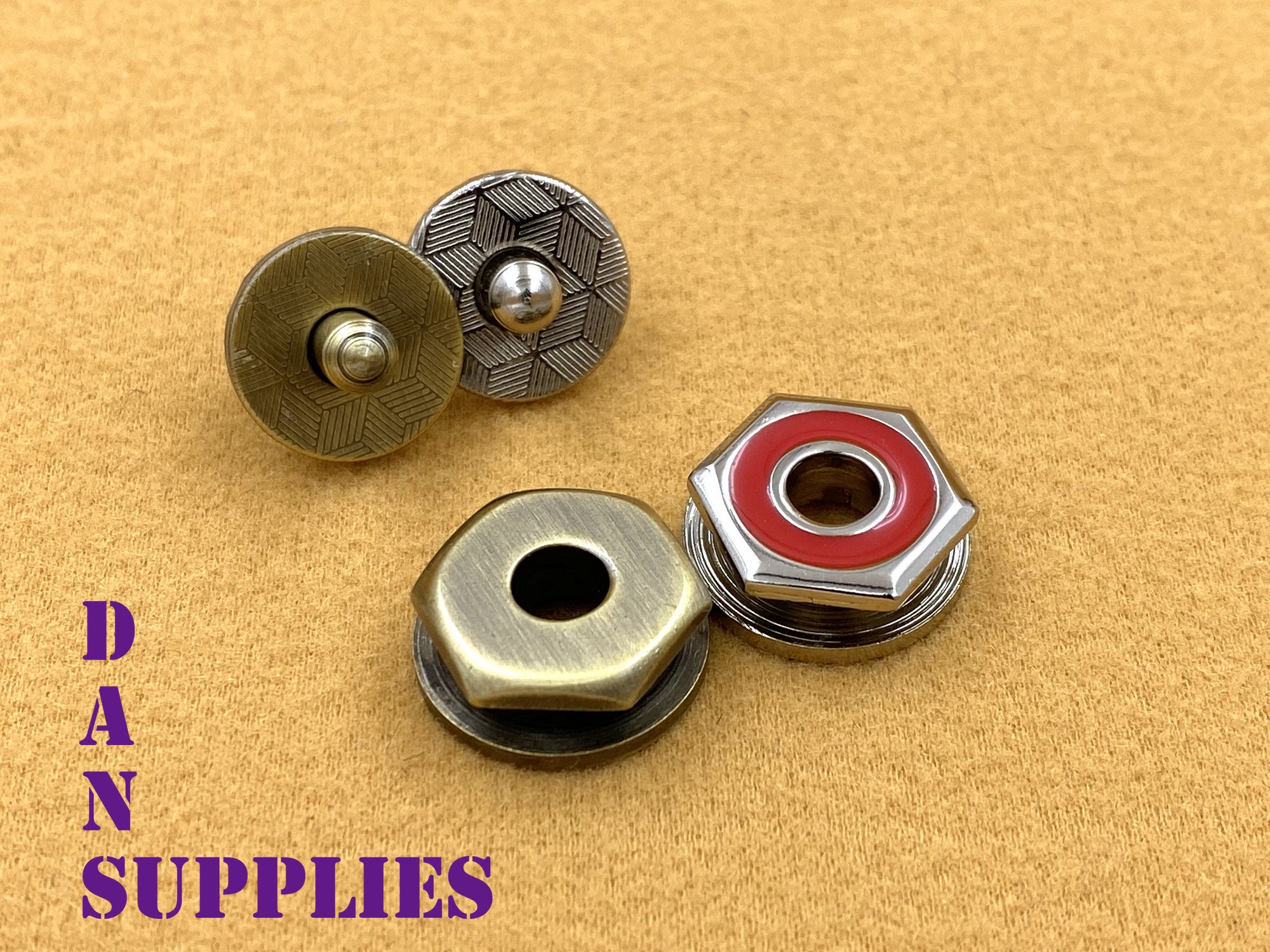 10 Sets Magnetic Snap 18mm Metal Fasteners for Clothing Purse Khaki