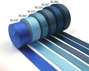 5 yards of 1 inch 25mm Blue  heavy weight Nylon webbing ribbon for belt bag purse strap key fob sold by the yard
